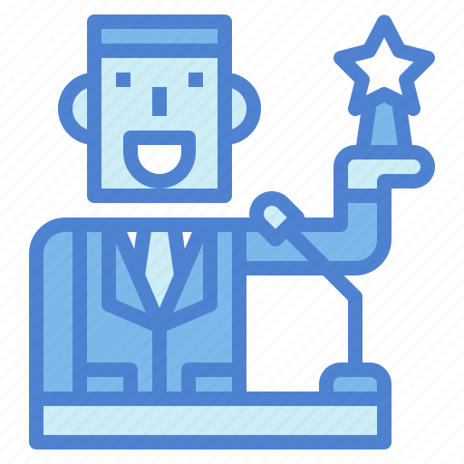 Actor, man, suit, award, speak icon - Download on Iconfinder