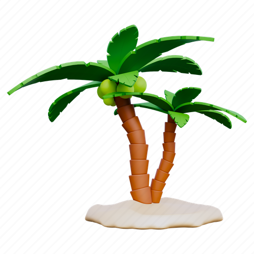 Tree palm, palm, plant, nature, summer, vacation, beach 3D illustration - Download on Iconfinder