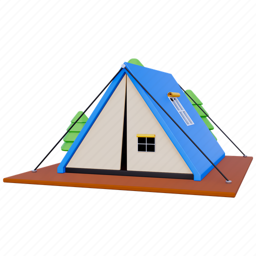 Camping tent, tent, camping, outdoors, travel, vacation, holiday 3D illustration - Download on Iconfinder