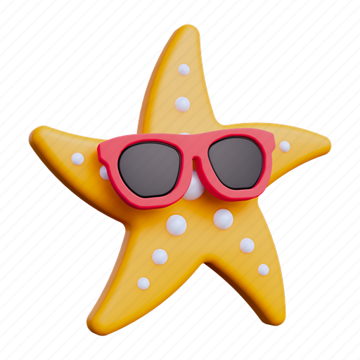 Starfish, summer, star, fish, holiday, ocean, beach 3D illustration - Download on Iconfinder