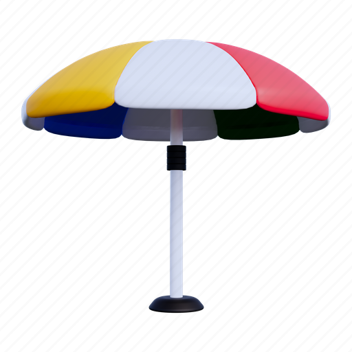 Beach, umbrella, summer, sun, holiday, rain, outdoor 3D illustration - Download on Iconfinder