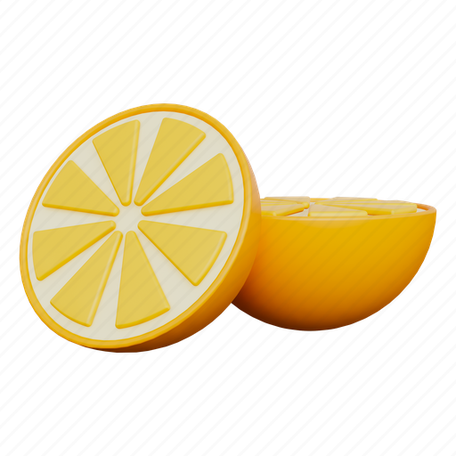 Orange, food, fruits, fruit, lemon, juice, fresh 3D illustration - Download on Iconfinder