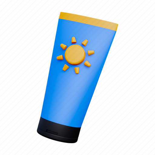 Sunblock, lotion, summer, sun, holiday, beauty, sunscreen 3D illustration - Download on Iconfinder
