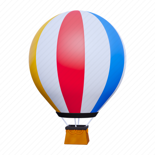 Air balloon, fly, holiday, summer, vacation, travel, balloon 3D illustration - Download on Iconfinder