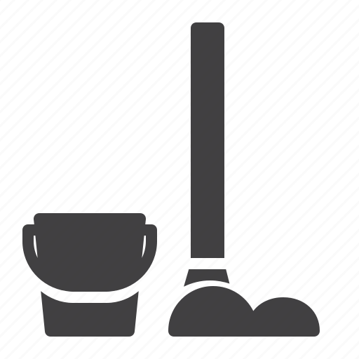 Broom, bucket, housework, clean icon - Download on Iconfinder
