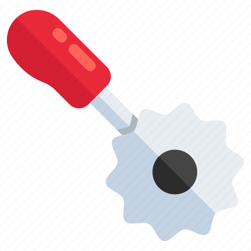 Pizza cutter, pizza slicer, pizza knife, handheld tool, cutting tool icon - Download on Iconfinder