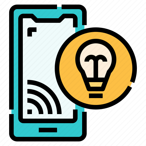 Bulb, device, light, light control, smartphone, wireless icon - Download on Iconfinder