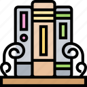 bookend, book, stack, library, collection
