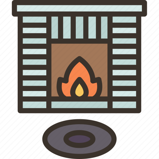 Fireplace, living, room, warmth, winter icon - Download on Iconfinder