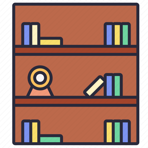 Bookshelf, shelf, book, education, interior icon - Download on Iconfinder