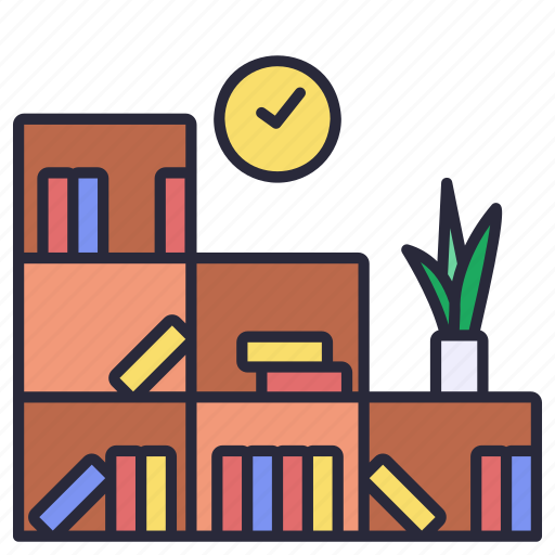 Education, interior, bookshelf, shelf, book icon - Download on Iconfinder