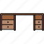 desk, drawers, furniture, wooden 