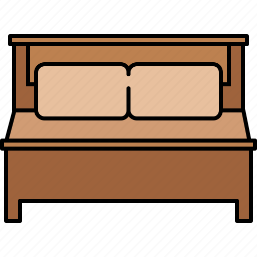 Bed, double, fabric, furniture, wooden icon - Download on Iconfinder