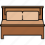 bed, double, fabric, furniture, wooden 