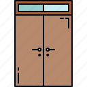 doors, double, frame, furniture, glass, wooden