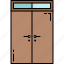 doors, double, frame, furniture, glass, wooden 