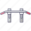 equipment, gym, pull up bar, pull up bar icon 