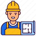 avatar, builder, male, man, worker