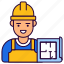 avatar, builder, male, man, worker 