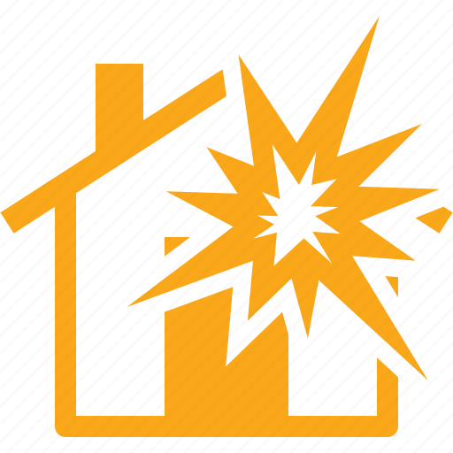 Explosion insurance, home insurance, house icon - Download on Iconfinder