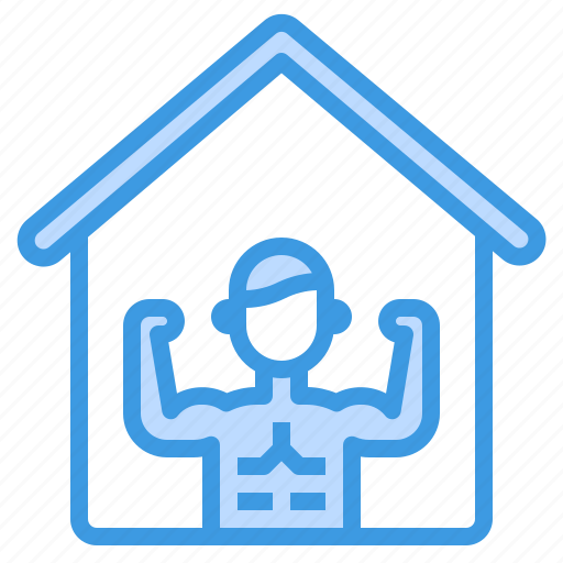 At, exercise, home, man, strong, student, working icon - Download on Iconfinder