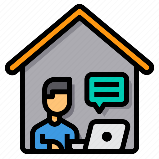 Chat, elearning, home, media, online, social, working icon - Download on Iconfinder