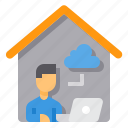 cloud, computer, computing, elearning, home, office, working