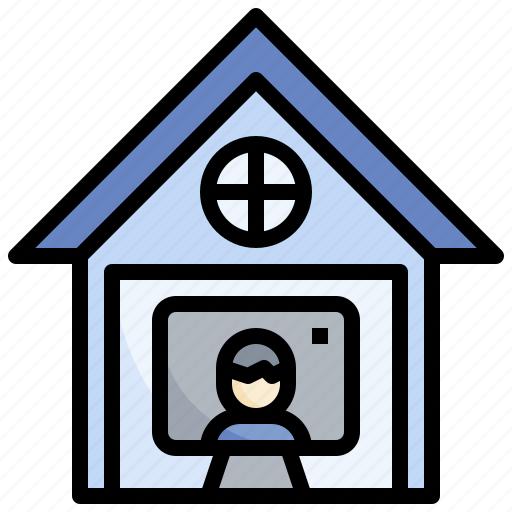 Video, conference, work, from, home, videocall, computer icon - Download on Iconfinder