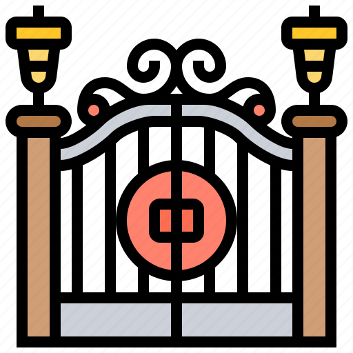 Entrance, fence, gate, house, secure icon - Download on Iconfinder