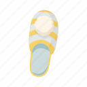 yellow, slippers, flat, icon, comfortable, warm, strips, art, drawing