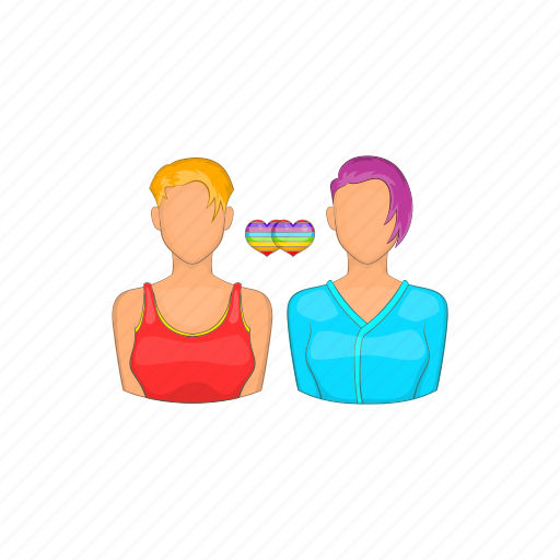 Cartoon, couple, girls, lesbians, sex, sign, two icon - Download on Iconfinder