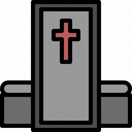 Coffin, cross, death, halloween, horror icon - Download on Iconfinder