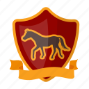 club, emblem, equestrian, horse, ribbon, sign, sport