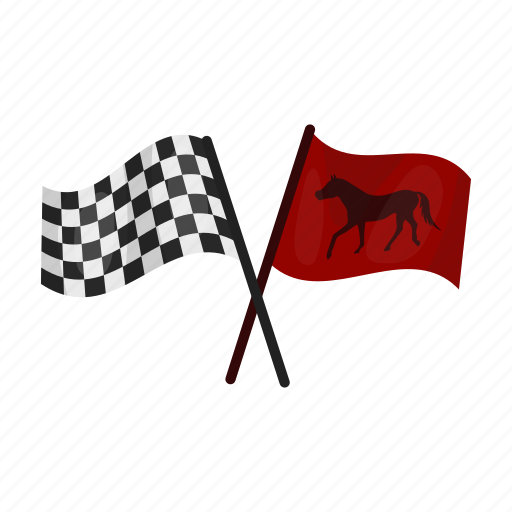 Accessory, arrival, checkered, flag, horse racing, red icon - Download on Iconfinder