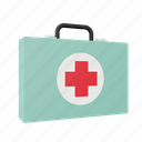 aid, first, nurse bag, box, hospital, health, docter 