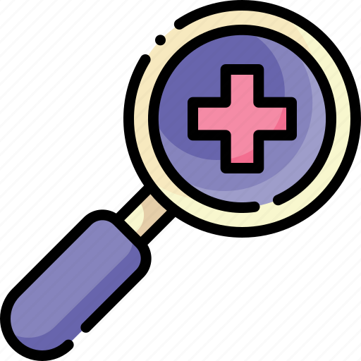 Search, magnifying glass, hospital, medical, red cross icon - Download on Iconfinder