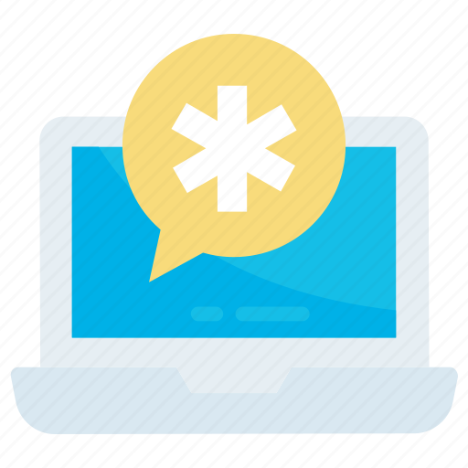 Doctor, medical, notification, laptop, technology, communication, healthcare icon - Download on Iconfinder