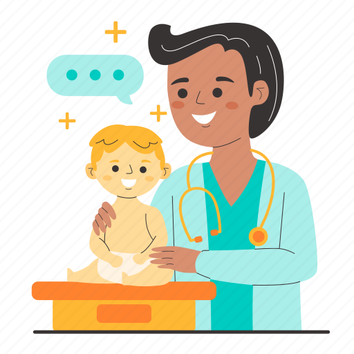 Baby weight, new born, baby, scale, weight, measure, hospital activity illustration - Download on Iconfinder