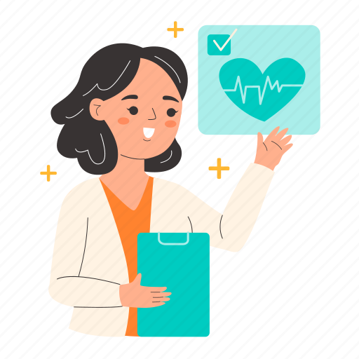 Medical checkup, checkup, heart, diagnosis, hospital activity, medical, people activity illustration - Download on Iconfinder