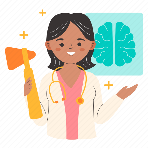 Neurologist, neurology, hammer, neuropathology, hospital activity, medical, people activity illustration - Download on Iconfinder
