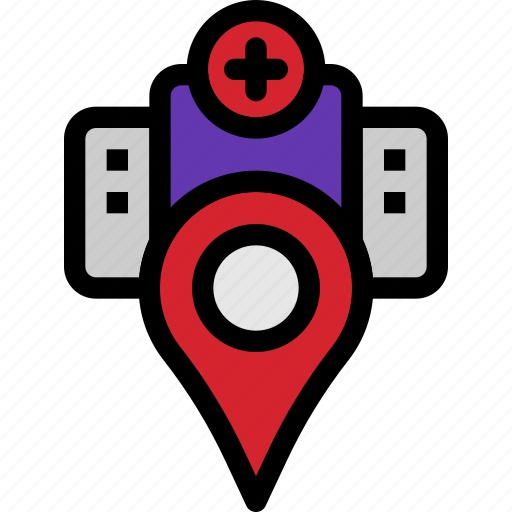 Pharmacy, industrial, clinic, center, landmark, hospital, location icon - Download on Iconfinder