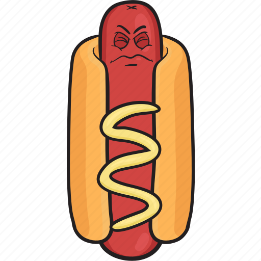 Bun, dog, emoji, hot, mustard, smiley, weiner icon - Download on Iconfinder