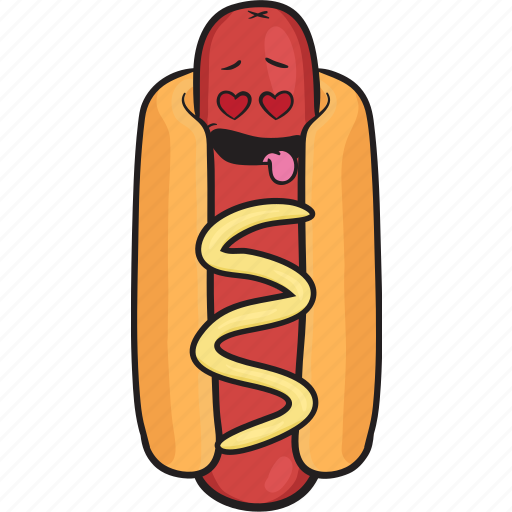 Bun, dog, emoji, hot, mustard, smiley, weiner icon - Download on Iconfinder