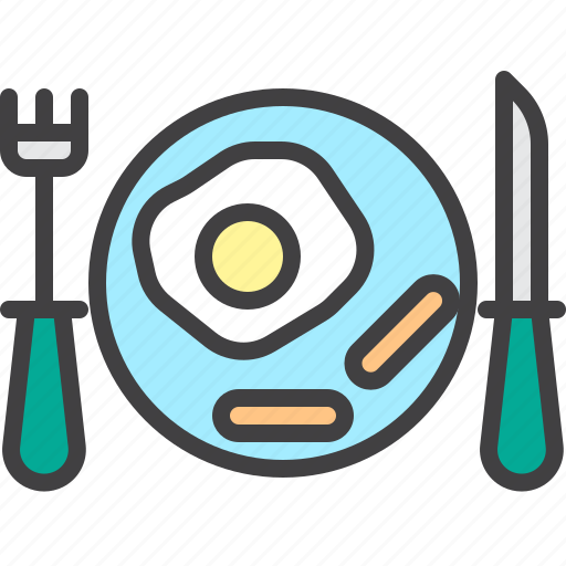 Breakfast, scrambled, eggs, sausages icon - Download on Iconfinder
