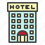 hotel, building, front, travel 