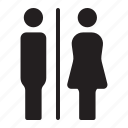toilet, sign, hotel, woman, man, gender, male, people, restroom, female 