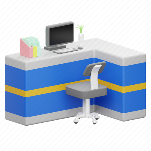 Receptionist, reception 3D illustration - Download on Iconfinder