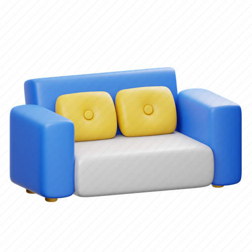 Sofa, furniture 3D illustration - Download on Iconfinder