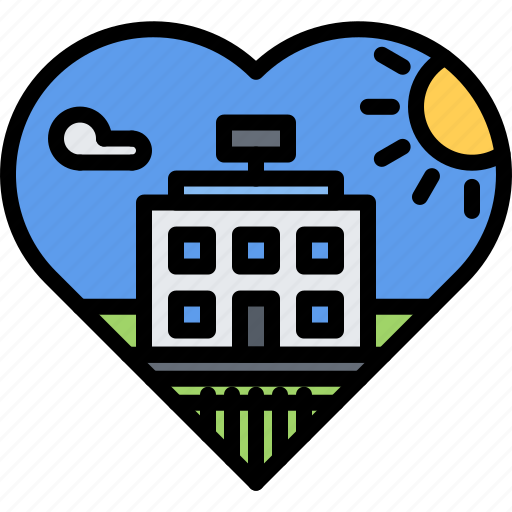 Love, heart, sun, building, hotel, travel icon - Download on Iconfinder
