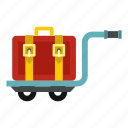 bag, baggage, briefcase, cart, hotel, suitcase, travel